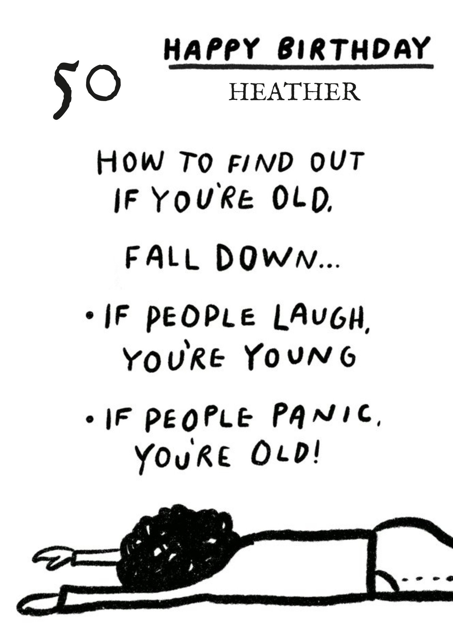 Moonpig Typographic Illustrative You're Old Humorous Birthday Card