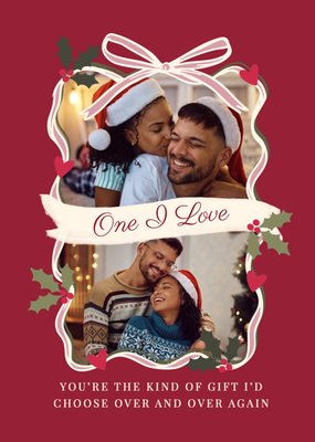 One I Love Photo Upload Christmas Card