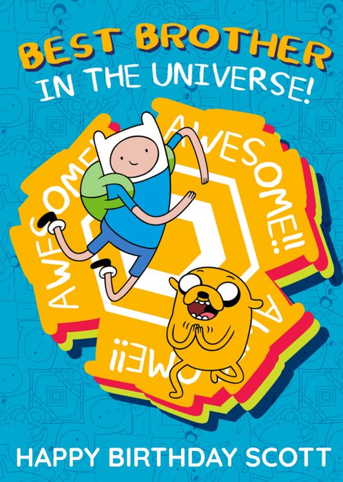 Adventure Time Best Brother In The Universe Happy Birthday Personalised Card