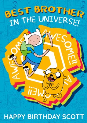 Adventure Time Best Brother In The Universe Happy Birthday Personalised Card