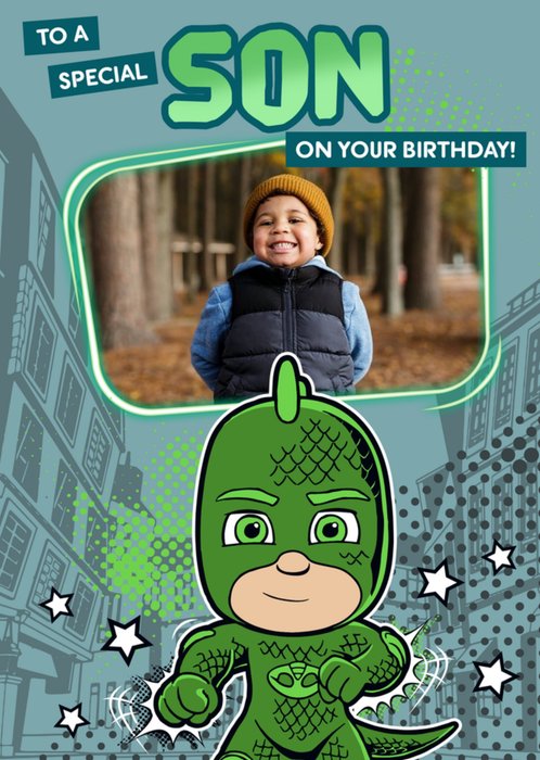 PJ Masks Gekko Photo Upload To A Special Son Birthday Card