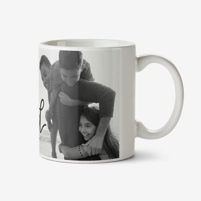 Love You Dad Black And White Photo Upload Mug