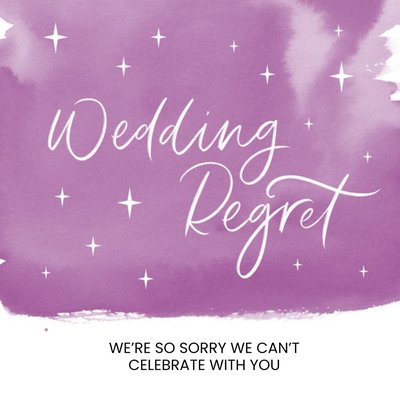 Modern Typographic So Sorry Wedding Regret Card