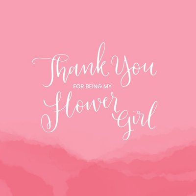 Pink Rolling Hills Personalised Thank You For Being My Flower Girl Card