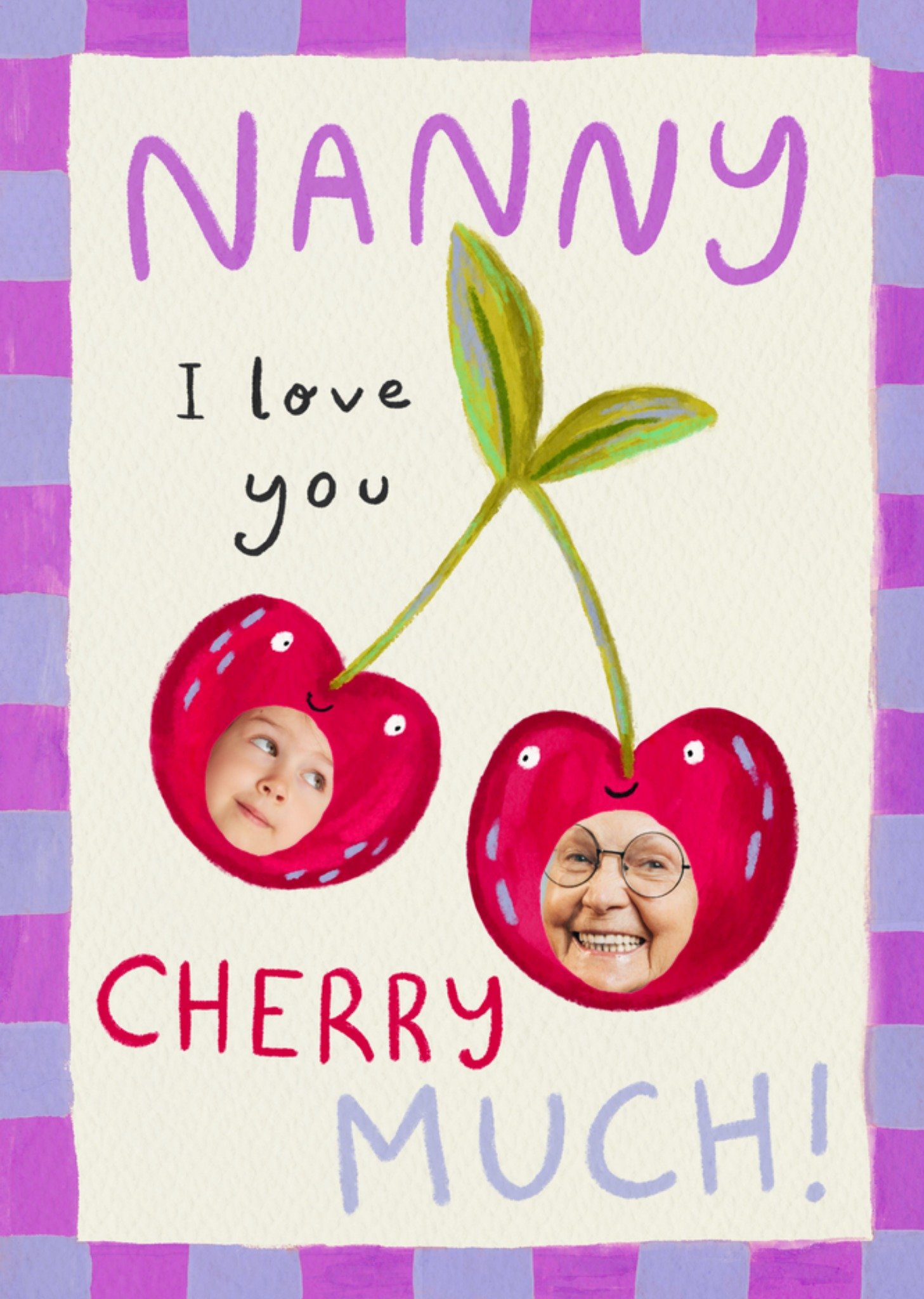 Moonpig Nanny I Love You Cherry Much Illustrated Cherries Photo Upload Mother'S Day Card
