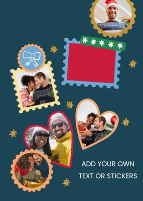 Create Your Own Design Photo Upload Christmas Stamps Card