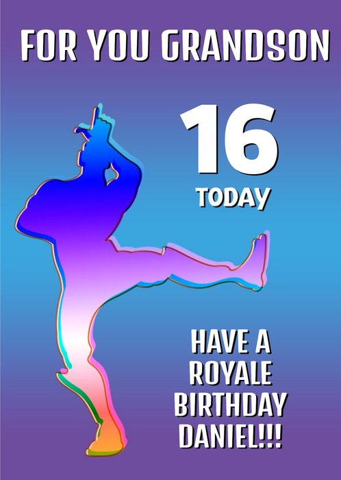 Grandson 16th Royal Birthday Card