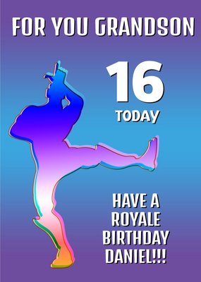 Grandson 16th Royal Birthday Card