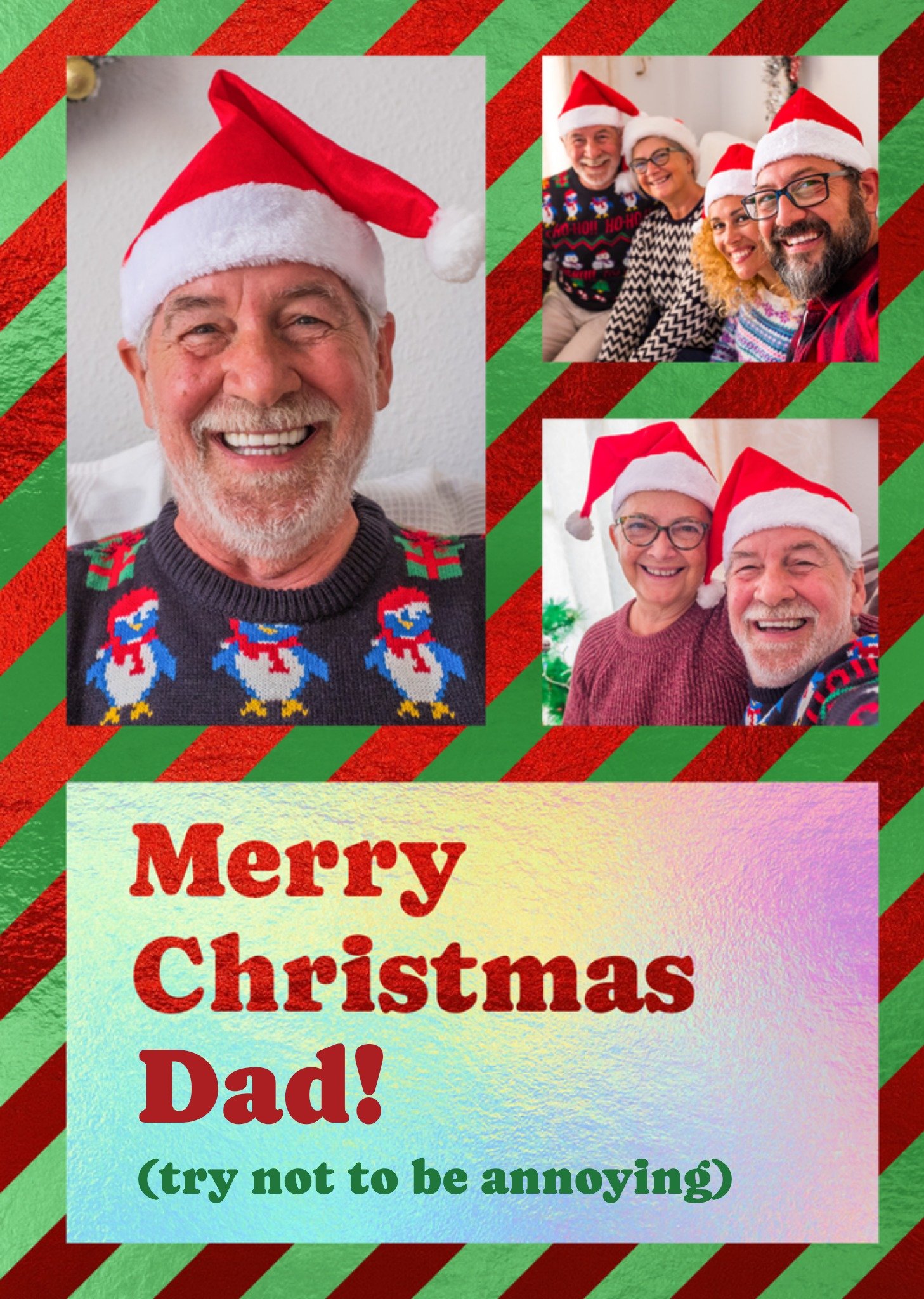 Moonpig Merry Christmas Dad Try Not To Be Annoying Humour Photo Upload Card