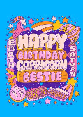 Happy Birthday Capricorn Bestie Card