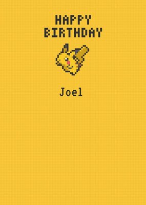 Danilo Pokemon Pikachu Pixalated Happy Birthday Card