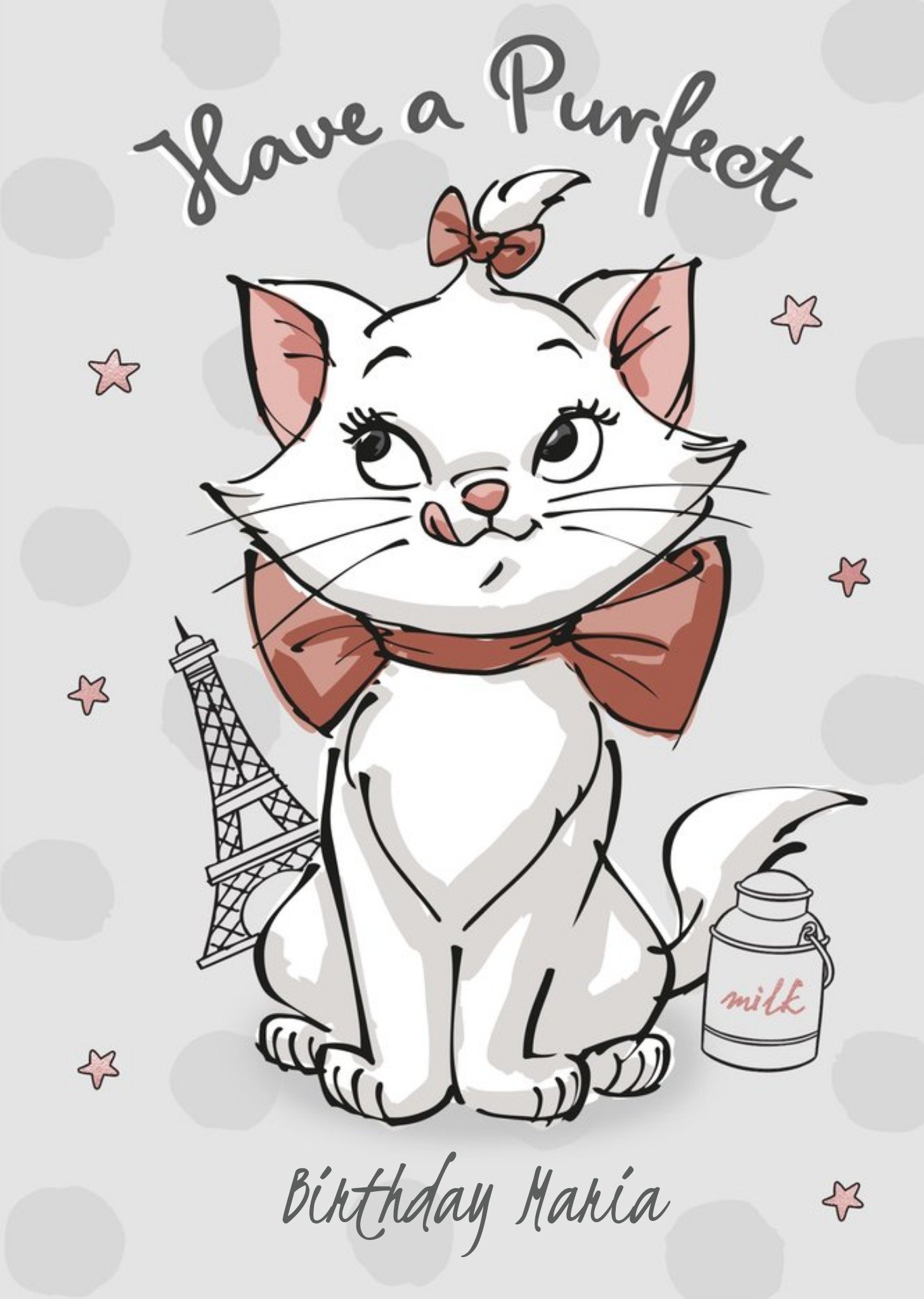 Disney Marie Birthday Card - Cat Card