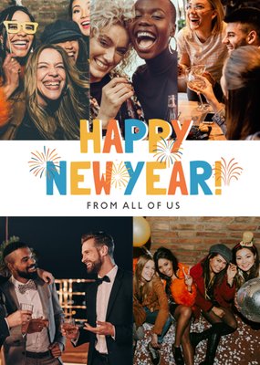 Happy New Year From All Of Us Photo Upload Card