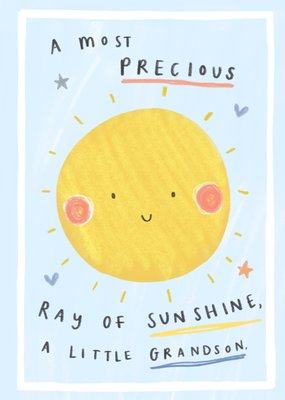 Cute Ray Of Sunshine Little Grandson New Baby Card
