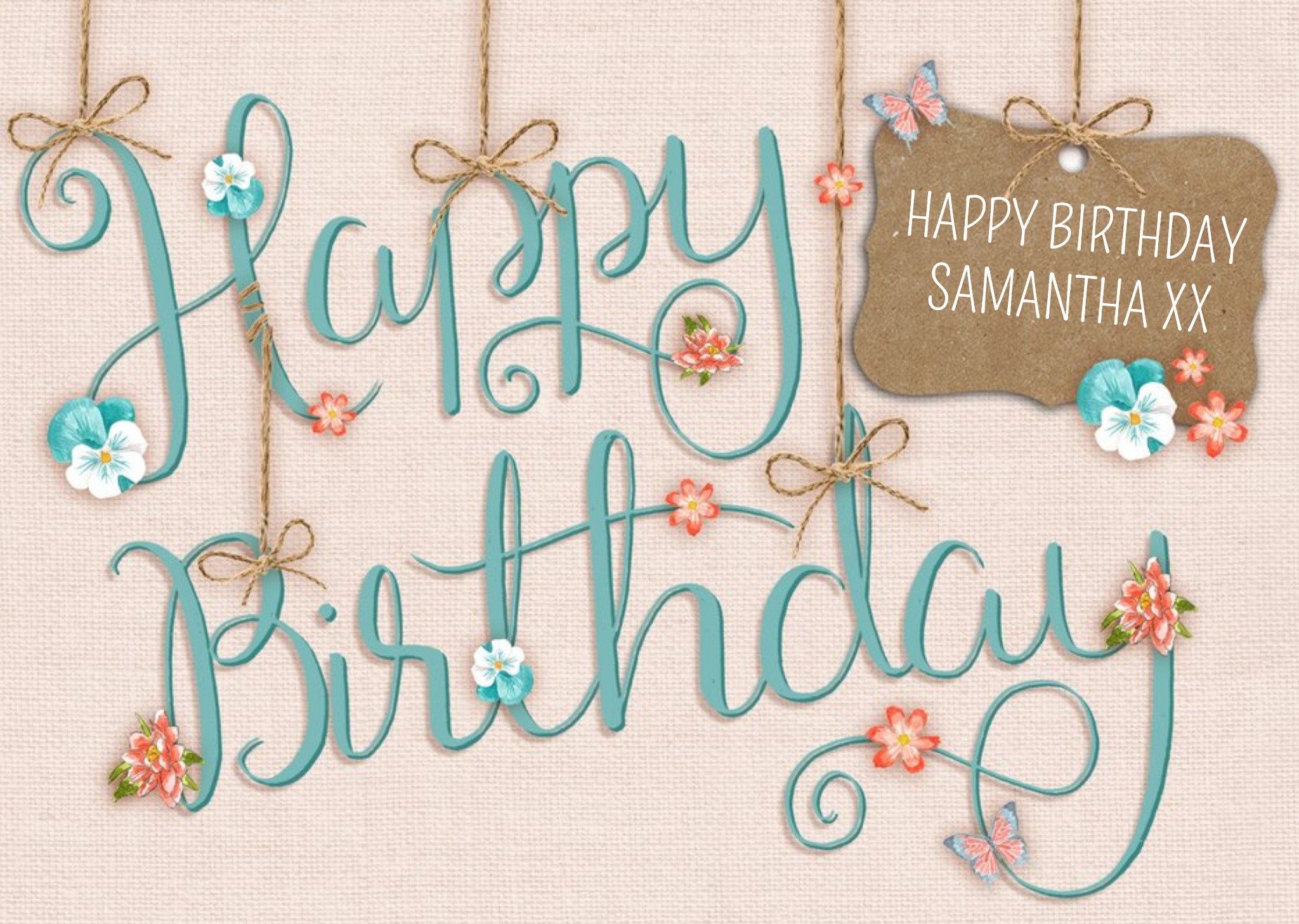 Moonpig Floral Craft Happy Birthday Card