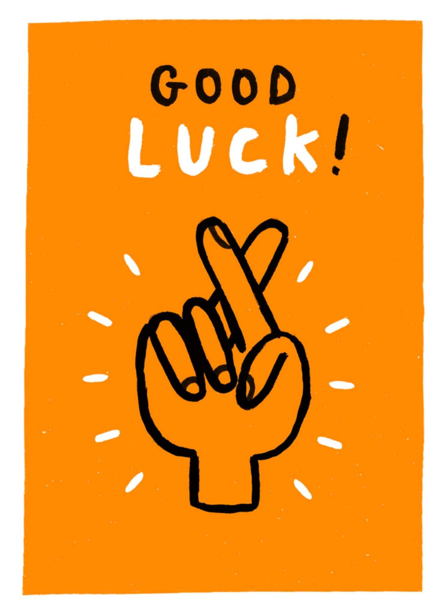 Moonpig Good Luck Crossed Fingers Illustrated Card
