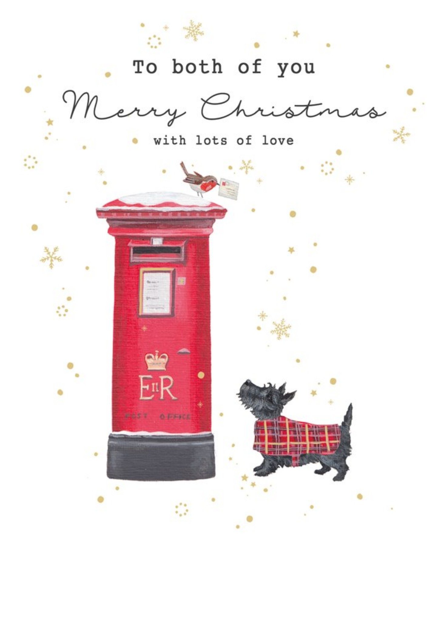 Moonpig Traditional Postbox And Dog Christmas Card