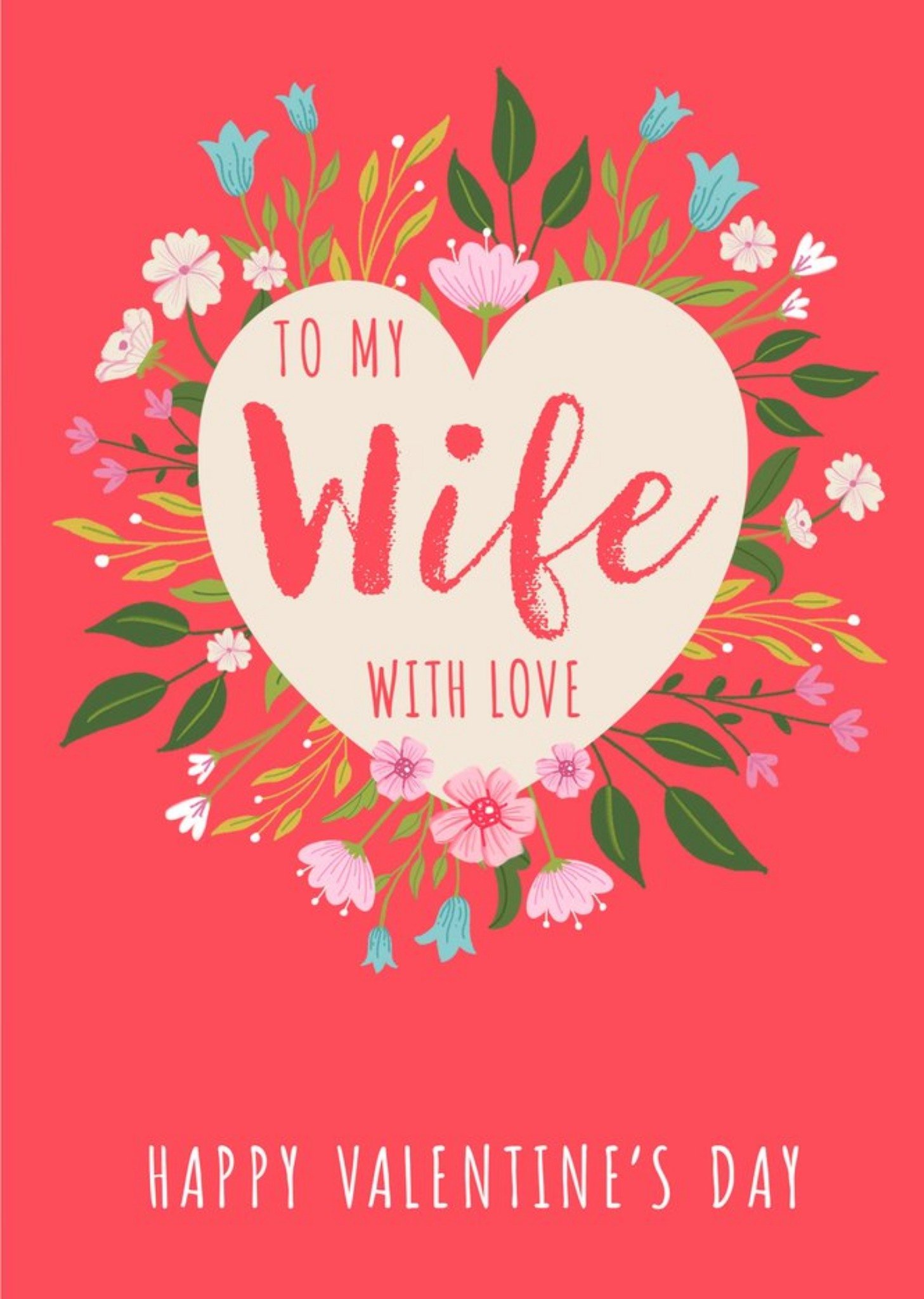 Moonpig To My Wife With Love Valentine's Day Floral Card