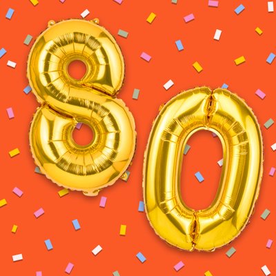 80 Balloon Confetti Typography Card