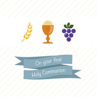 On Your Holy Communion Wheat Goblet Grape Card