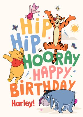 Hip Hip Hooray Disney Winnie The Pooh Happy Birthday Card