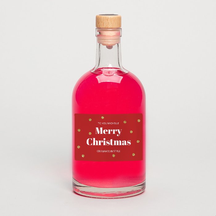 Personalised Merry Christmas Pink Gin 50cl