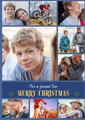 For A Special Son Multiple Photo Upload Christmas Card