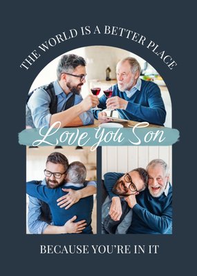 Sentimental Verse Love You Son Photo Upload Birthday Card