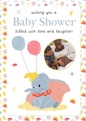 Disney's Dumbo Photo Upload Baby Shower Card