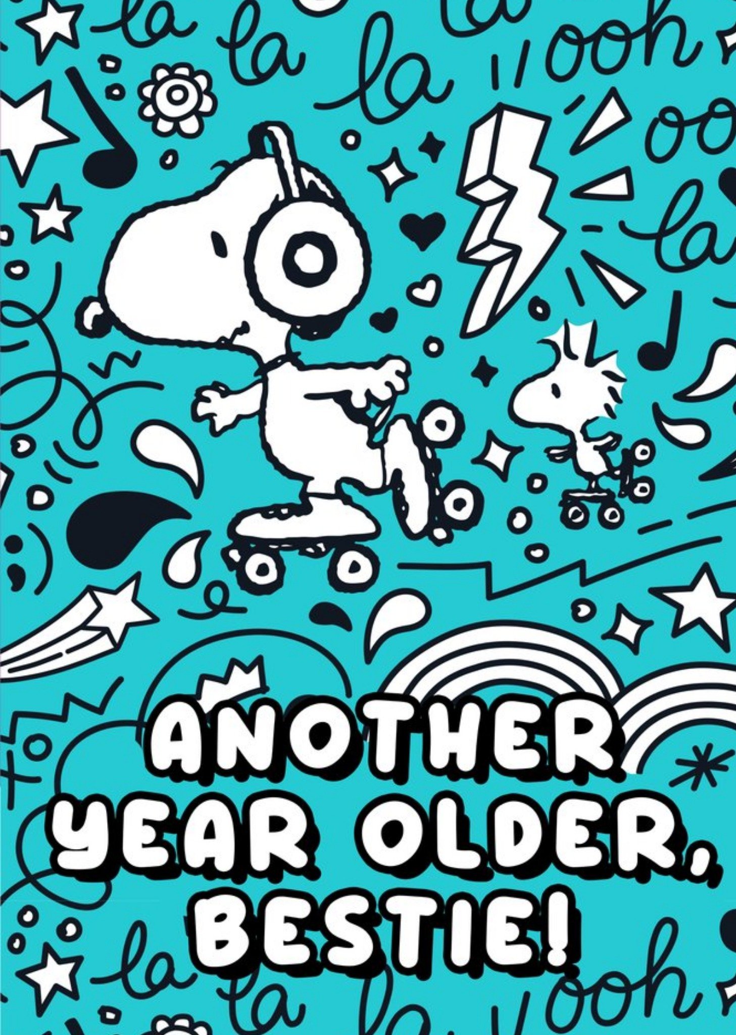 Moonpig Cute Peanuts Snoopy Another Year Older Bestie Birthday Card