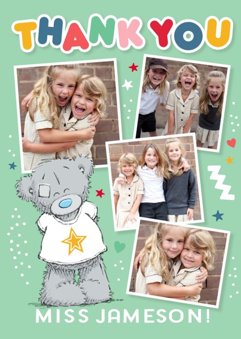 Tatty Teddy Cute Star Thank You Photo Upload Card