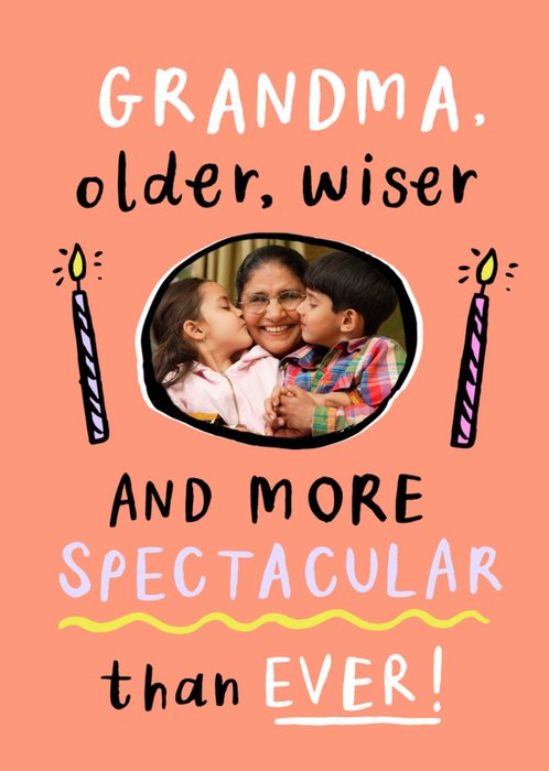 Humorous Grandma Photo Upload Birthday Card