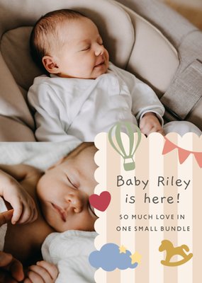 Small Bundle Photo Upload New Baby Card
