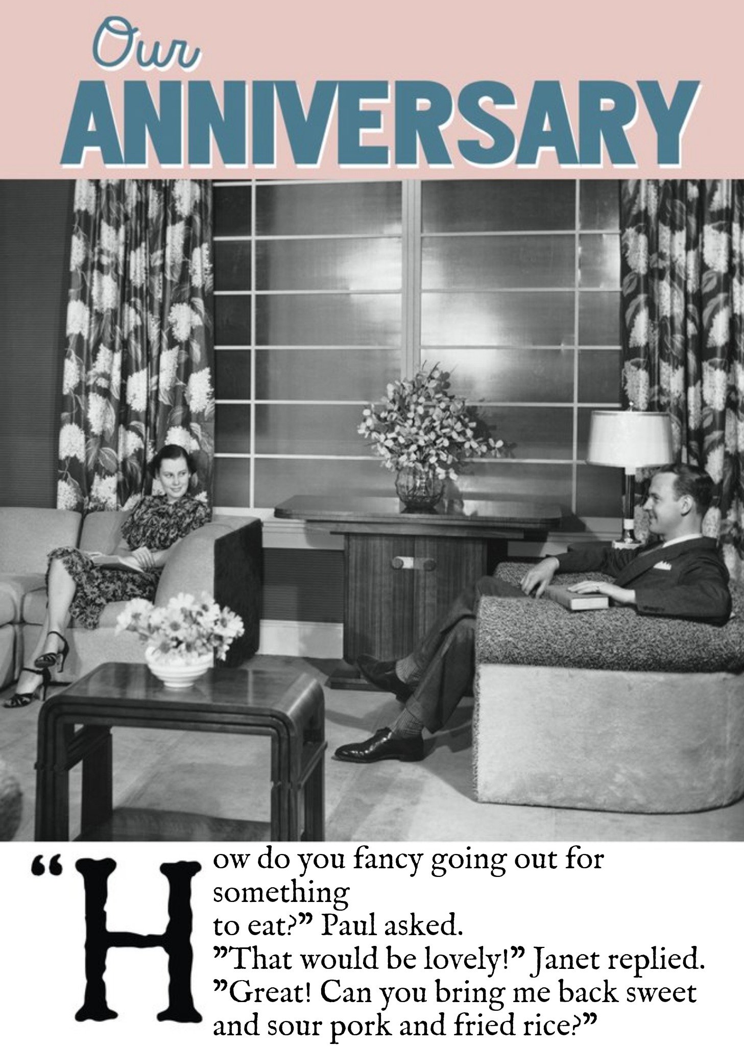 Moonpig Our Anniversary Vintage Photo Personalised Text Card