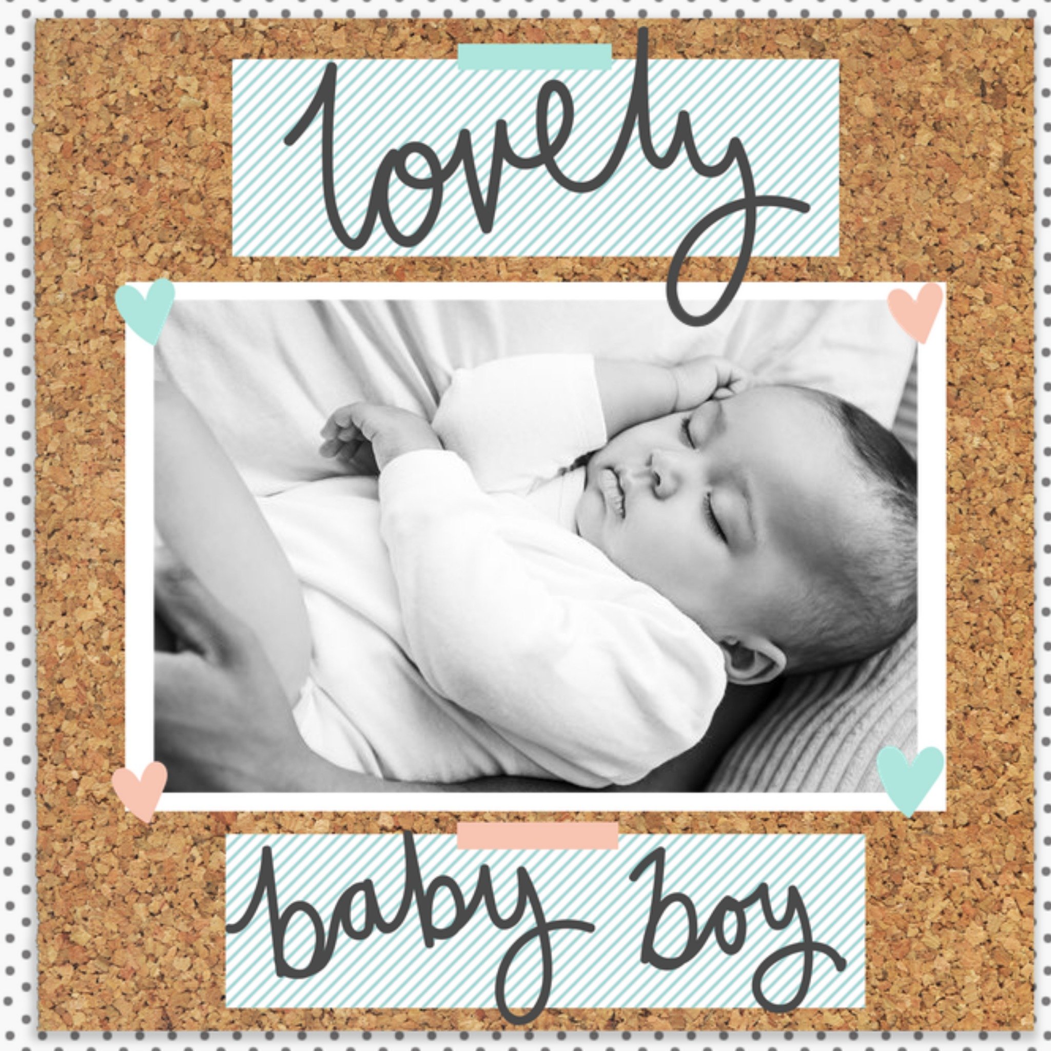 Moonpig Pinboard Lovely Baby Boy Photo Upload Card