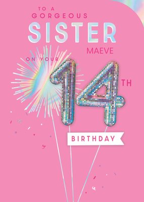 Clintons To A Gorgeous Sister On Your 14th Birthday Card