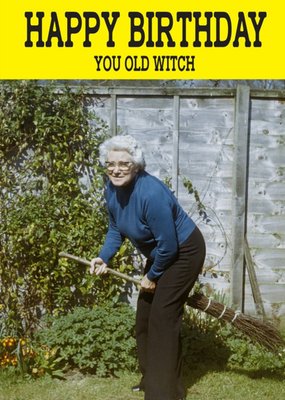 Funny Cheeky Chops Happy Birthday You Old Witch Card