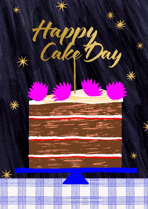 Happy Cake Day Cake Illustrated Birthday Card