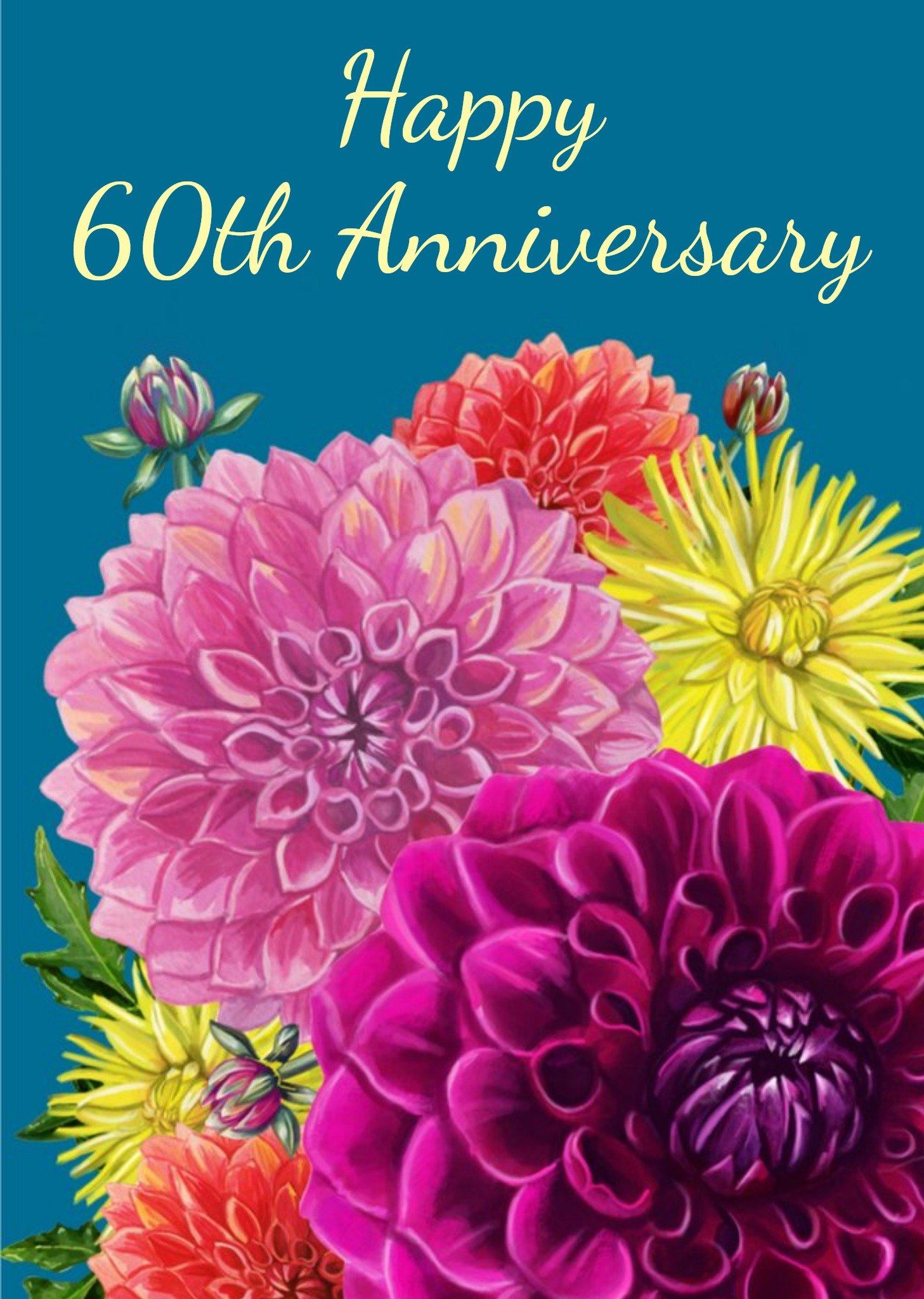 Moonpig Floral Illustration Happy Anniversary Card