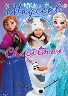 Disney Frozen Characters Have A Magical Christmas Photo Upload Card