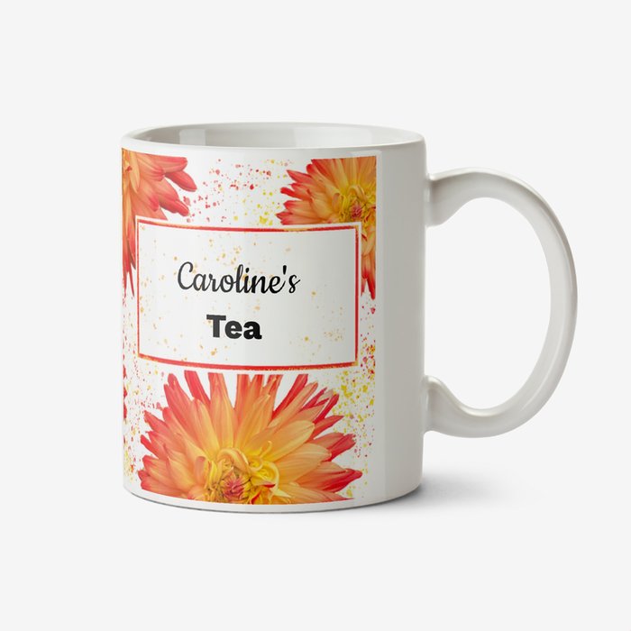 Photographic Flowers Happy Birthday Photo Upload Mug