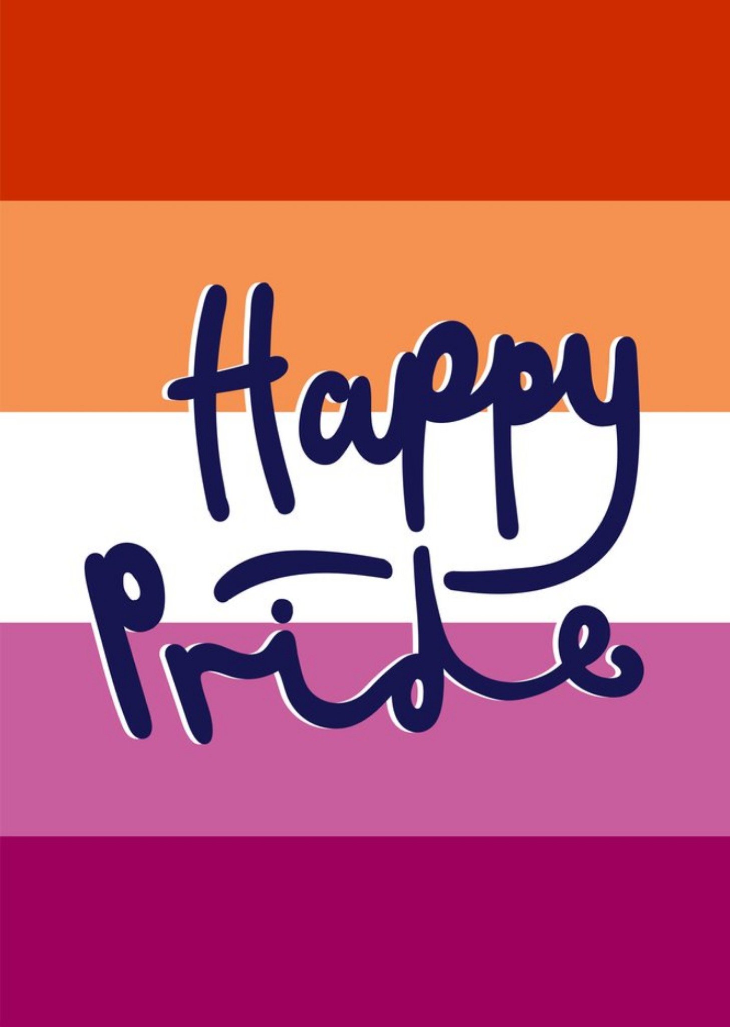 Moonpig Typographic Happy Pride Coloured Stripe Card