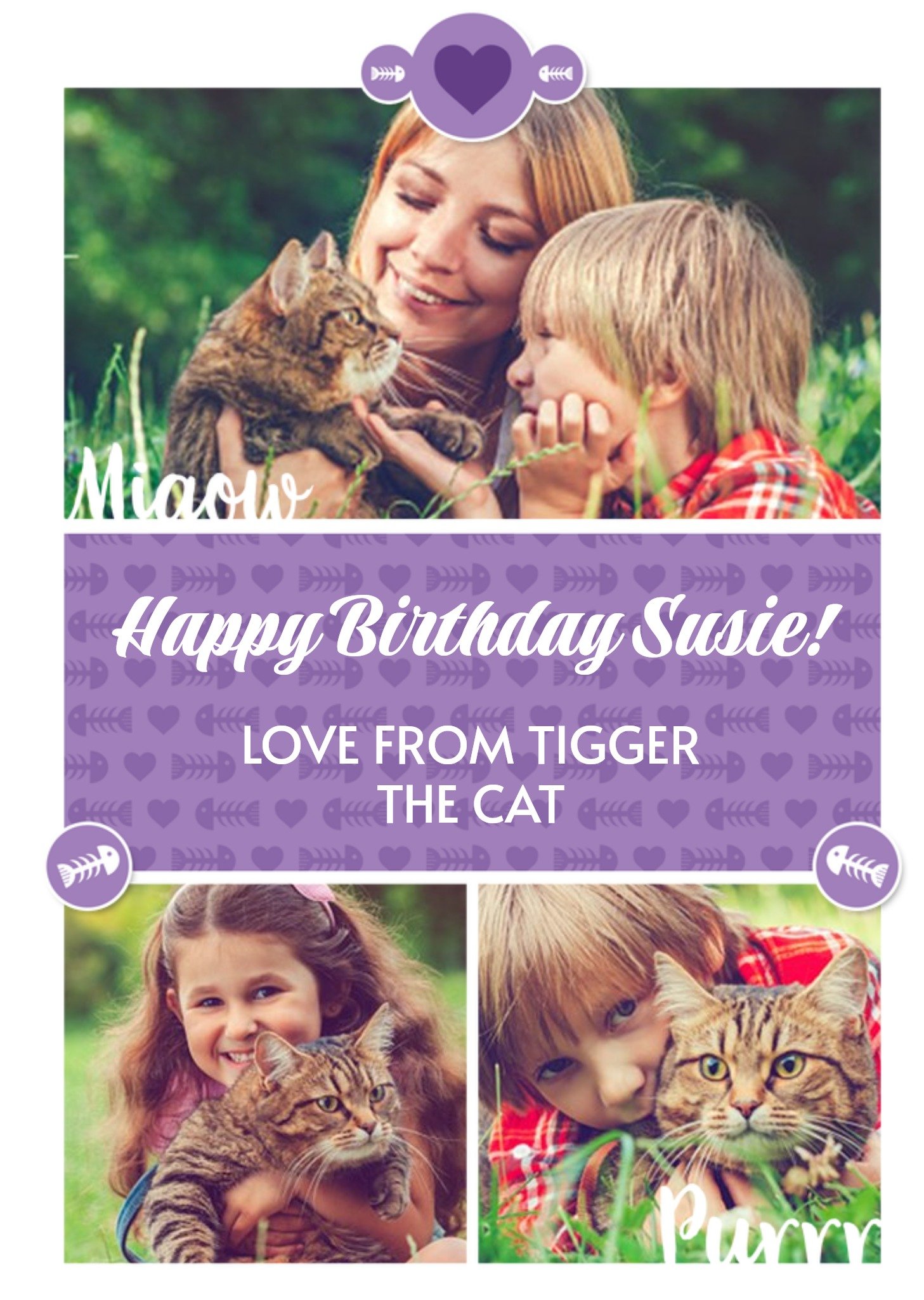 Moonpig Happy Birthday From The Cat Photo Upload Card