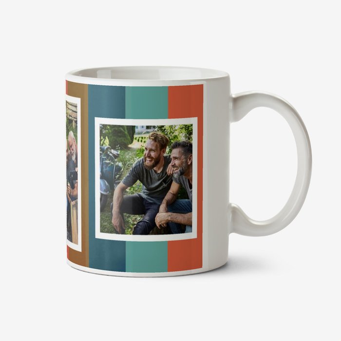 Stripe Pattern Multiple Photo Upload Mug