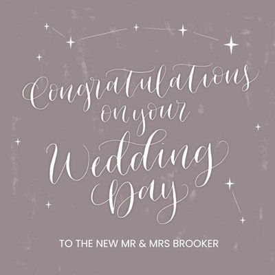 Wedding Card - Congratulations - Stars