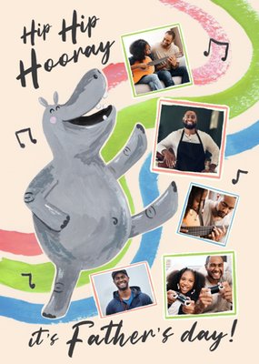 Hip Hip Hooray It's Father's Day Photo Upload Card