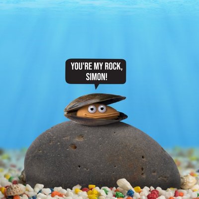 Personalised Clam On A Rock Romantic Card