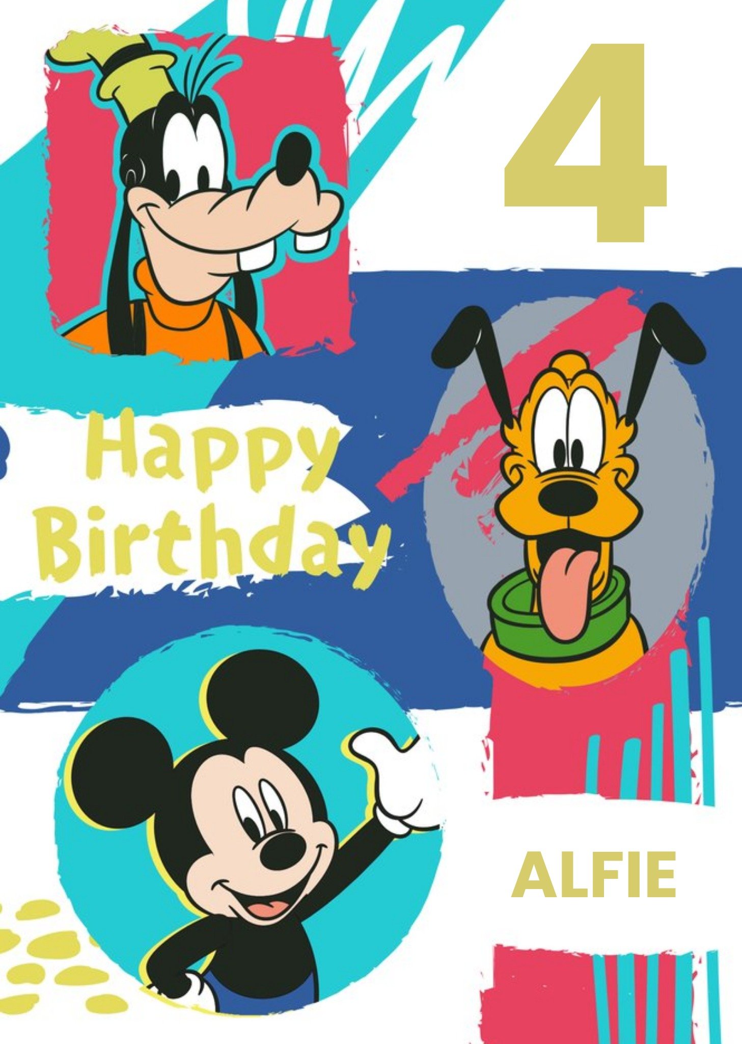 Mickey Mouse Disney Mickey And Friends Personalised Birthday Card