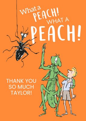 Roald Dahl What A Peach Personalised Thank You Card