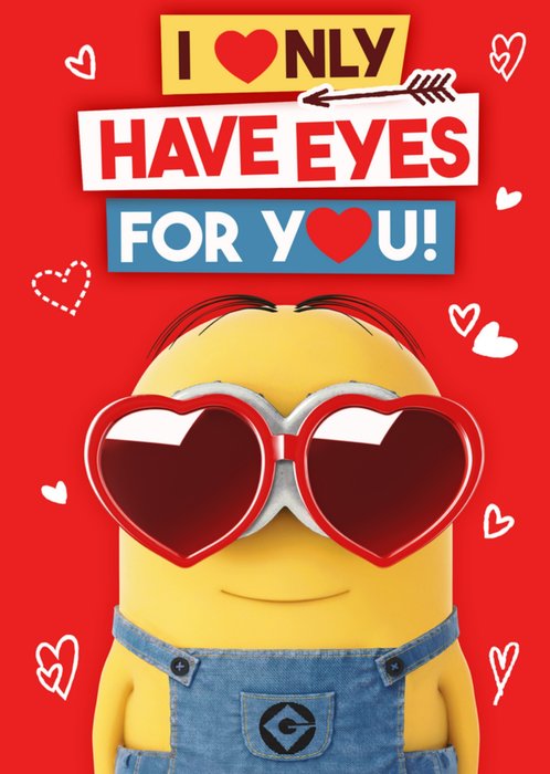 Minions I Only Have Eyes For You Valentine's Day Card